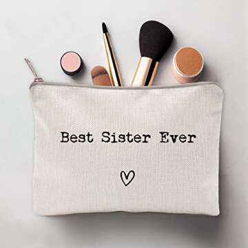 Best Sister Ever Makeup Case Gift for Friends