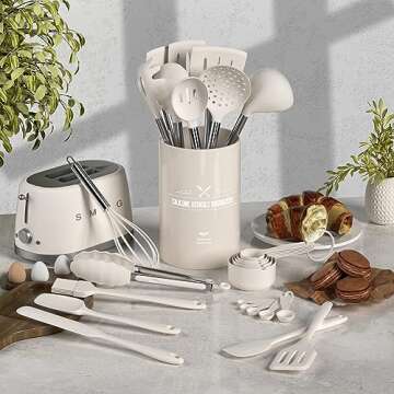 Umite Chef 43 pcs Silicone Kitchen Utensil Set with Stainless Steel Handles