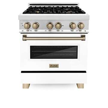 30" ZLINE Dual Fuel Range with 4 Burners & Accents