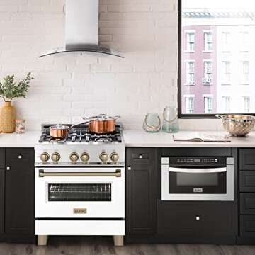 30" ZLINE Dual Fuel Range with 4 Burners & Accents