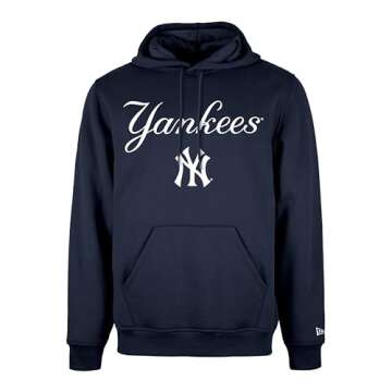 MLB Men's Pregame Pullover Hoody Sweatshirt (US, Alpha, Medium, Regular, Regular, New York Yankees - Navy)