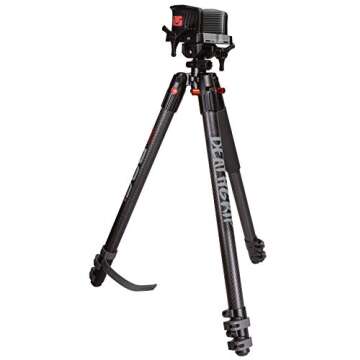 BOG DeathGrip Carbon Fiber Tripod with Durable Frame, Lightweight, Stable Design, Bubble Level, Adjustable Legs, Shooting Rest, and Hands-Free Operation for Hunting, Shooting, and Outdoors