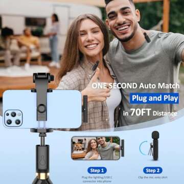 Wireless Lavalier Microphones for iPhone and Android