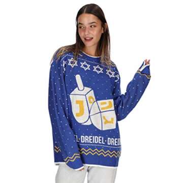 Tstars Dreidel Ugly Hanukkah Sweater for Men Women Christmas Jewish Holiday Chanukah Unisex Sweaters XX-Large Multicolor