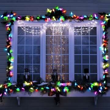 WBao C6 Christmas Lights - 100 LED, 34ft Battery Operated String Lights