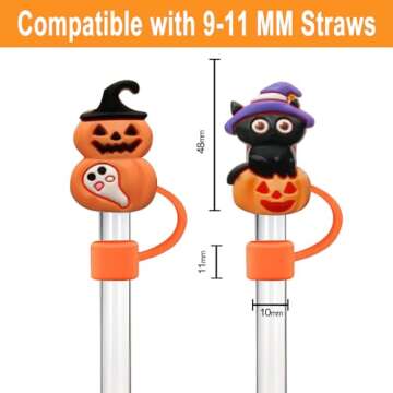 IOKUKI Silicone Straw Covers for Stanley 30&40 Oz Tumbler, 10mm/04in Straw Covers Cap for All 9-10mm Straws, Dust-Proof Reusable Protector Topper for Water Bottle - 4 PCS