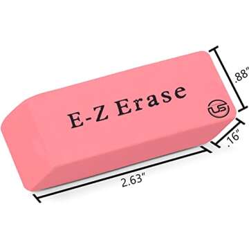 Pink Erasers, Erasers for Kids, Rubber Eraser, 120 Count, Erasers Bulk for School Supplies, Art, and Office Use