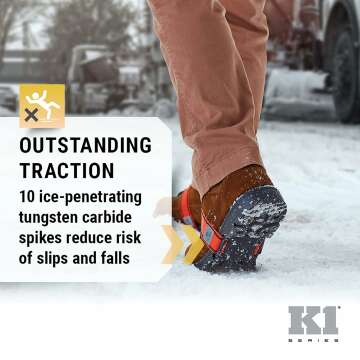 K1 Mid-Sole Ice Cleats 💥 - Rotatable Winter Traction Aids for Snow, Ice, Indoor & Outdoor Activities 🏔️