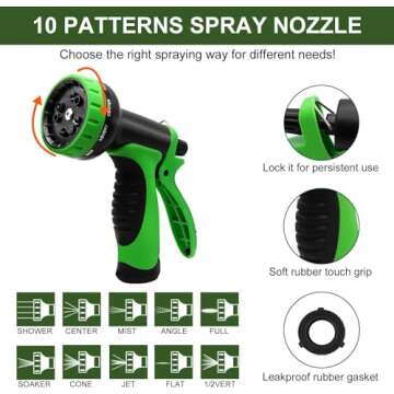 Giiwi 100 FT Expandable Garden Hose with 10 Functions Nozzle, 2024 Newest Double Retractable Inside and Outside, 3/4"" Solid Brass Fittings No-Leak, Expand to 2x-5x, Good Choice for Watering Washing