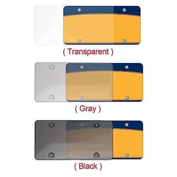 Dasdffvf 2pcs Car License Plate Frame Transparent Frame Shield-Waterproof License Protector Accessories