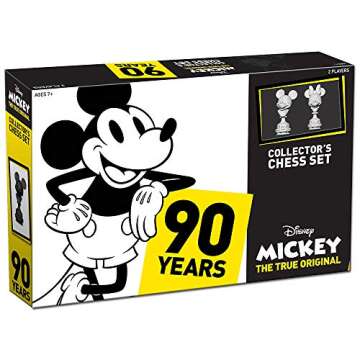 Mickey The True Original Chess Set 90th Anniversary | Collectable Piece Figures Set | 32 Custom Scuplt Pieces | Classic Disney Mickey Mouse Characters