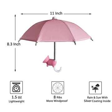 UV Phone Umbrella - Adjustable Piggy Suction Cup Holder