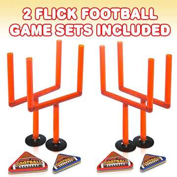 ArtCreativity Finger Flick Football Games (Set of 2) Football Mini Games, with Posts and Foam Footballs Toys, Office Desk Toys, Indoor Sports Party Favors, Football Gifts for Boys, Girls, and Adults