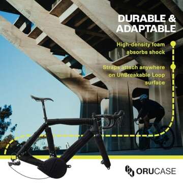 ORUCASE Bike Frame Protection Kit - 7-Piece, Padded, Universal Bike Travel Case - Bicycle Frame Protection and Chainstay Protector - Road, Gravel and MTB/Mountain Bike Armor Set for Plane, Car, Train