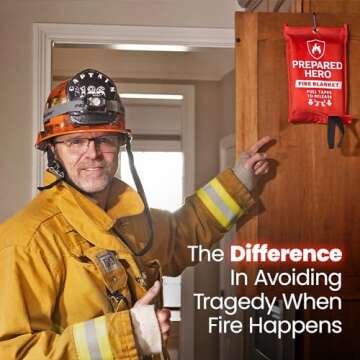 Prepared Hero Emergency Fire Blanket - 40" x 40" Kitchen Safety