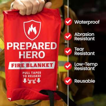 Prepared Hero 40" Fire Suppression Blanket for Safety