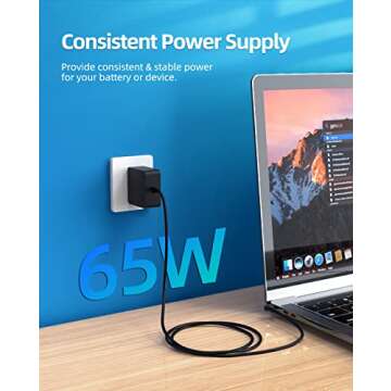 Lenovo Laptop Charger - 65W Upgraded with Foldable Plug