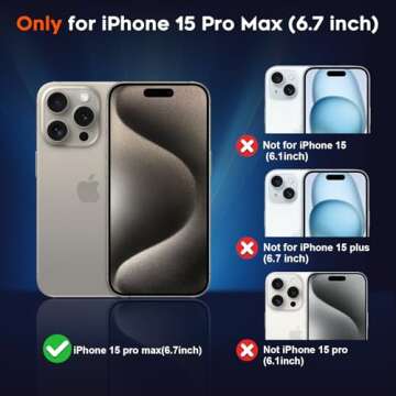 SUPFINE Magnetic for iPhone 15 Pro Max Case [Compatible with MagSafe] [10 FT Military Grade Drop Protection] Slim Translucent Matte Shockproof with Anti-Fingerprint Phone Case, Black