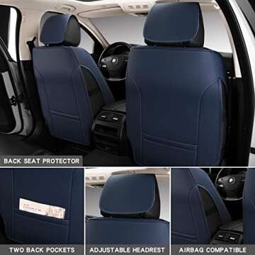 vigrass Leather Car Seat Cover Full Set, Waterproof Faux Leatherette Seat Covers for Car Auto Vehicle Cushion Protector, Universal Fit for Most Cars SUV Pick-up Truck, Car Interior Accessories