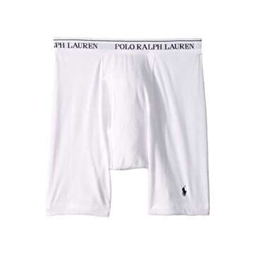 POLO RALPH LAUREN Classic Fit w/Wicking 3-Pack Long Leg Boxer Briefs White/Cruise Navy Pony Print XL