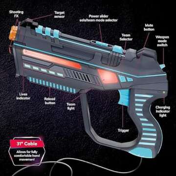 Rechargeable Laser Tag for Kids, Teens & Adults - Blasters & Vest Sensors - Fun Ideas Age 8+ Year Old Toys - 4 Set - Lazer Teen Boy Games - Boys & Girls Outdoor Teenage Group Activities