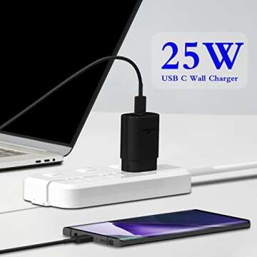 25W Type C Fast Charger 2-Pack with 6ft Cable