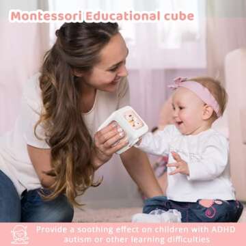 SOCBTNSO Busy Cube Toys for 1 Year Old Girl Gifts, Montessori Toys for Baby Girl