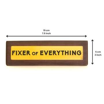 Boxer Gifts Fixer of Everything Joke Wooden Desk Plaque Sign - Funny Office Desk Accessories