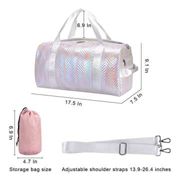 HUA ANGEL Sports Gym Bag Travel Duffle Bag Weekender/Overnight Tote Bag with Shoe Compartment & Wet Pocket for Travel/Fitness