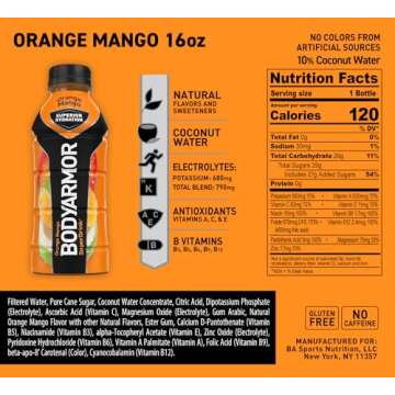 BODYARMOR Sports Drink - Hydration Powerhouse in Orange Mango Flavor