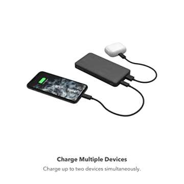 mophie Powerstation with PD Power Bank - 10,000 mAh Large Internal Battery, (1) USB-A Port and (1) 18W USB-C PD Fast Charging Input/Output Port, Travel-Friendly, Includes USB-A to USB-C Power Cord