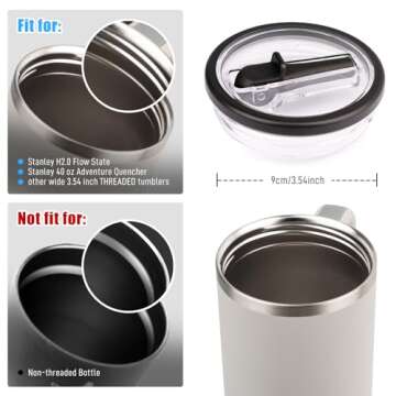 Flip Straw Lid for 40 oz Stanley Cup - Leakproof