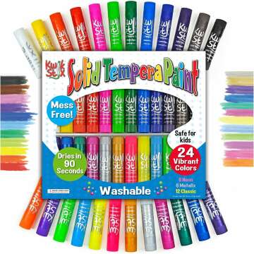 Kwik Stix Solid Tempera Paint Sticks - 24 Colors for Kids