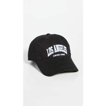 ANINE BING Women's Jeremy Baseball Cap University Los Angeles, Black, One Size