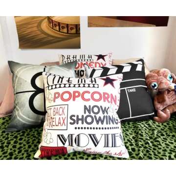 4TH Emotion Home Movie Theater Pillow Covers Set of 4