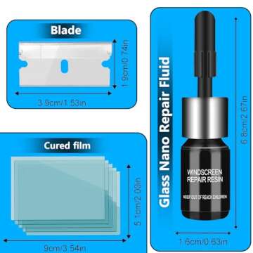 Windshield Crack Repair Kit, Car Window Cracks Gone Glass Repair Fluid, 2 Bottles Nano Glass Crack Repair Liquid Quick Windshield Repair for Chips and Cracks, Bulls-Eye and Star-Shaped Crack