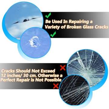 Windshield Crack Repair Kit, Car Window Cracks Gone Glass Repair Fluid, 2 Bottles Nano Glass Crack Repair Liquid Quick Windshield Repair for Chips and Cracks, Bulls-Eye and Star-Shaped Crack