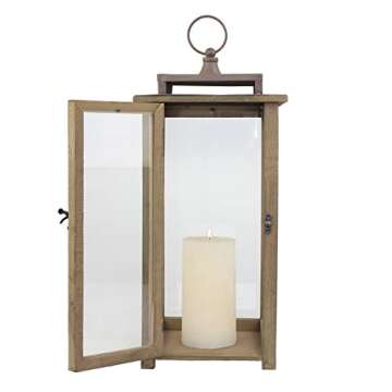 Rustic Wooden Candle Lantern for Home & Garden