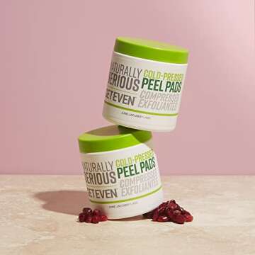 Naturally Serious | Get Even Cold-Pressed Peel Pads, Exfoliating Pads For Uneven Texture, Peel Pads For Sensitive Skin, Vegan Skincare, Cruelty-Free Skincare