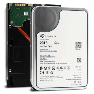 Seagate ST20000NE000 IronWolf Pro 20TB NAS Internal Hard Drive HDD – CMR 3.5 Inch SATA 6Gb/s 7200 RPM (Renewed)