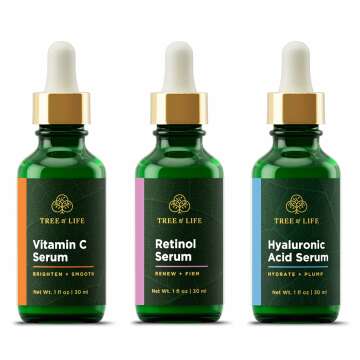 Anti Aging Serum Set with Vitamin C, Retinol & Hyaluronic Acid