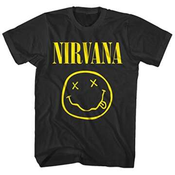 Nirvana Smile Face Logo T-Shirt - Black (Small)