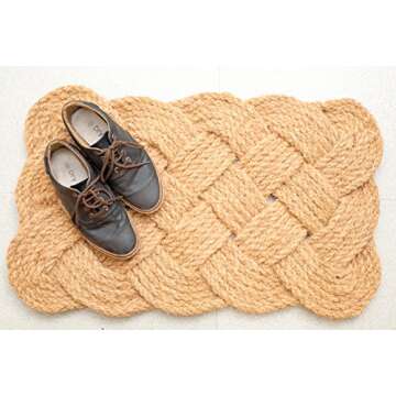 Iron Gate - Natural Jute Rope Woven Doormat 18x30 - Single Pack - 100% All Natural Fibers - Eco-friendly - Classic Interwoven Rope Design