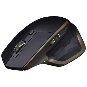 Logitech MX Master Wireless Mouse – Use on Any Surface, Ergonomic Shape, Hyper-Fast Scrolling, Rechargeable, for Apple Mac or Microsoft Windows Computers, Meteorite