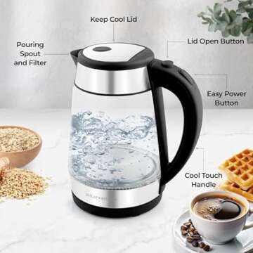 Fast-Boiling 1.7L Electric Kettle with Auto Shut-Off