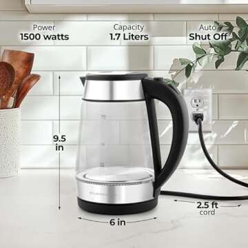 Fast-Boiling 1.7L Electric Kettle with Auto Shut-Off