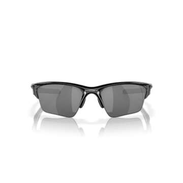 Oakley Men's OO9154 Half Jacket 2.0 XL Rectangular Sunglasses, Polished Black/Black Iridium, 62 mm + 1