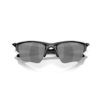 Oakley Men's OO9154 Half Jacket 2.0 XL Rectangular Sunglasses, Polished Black/Black Iridium, 62 mm + 1