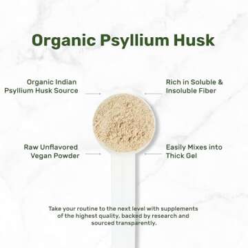 DEAL SUPPLEMENT Organic Psyllium Husk Powder 9,000mg, 3 Pounds – Unflavored – Plant Based – Rich in Soluble Dietary Fiber – Great for Baking & Cooking – Keto Friendly, Gluten Free, Non-GMO