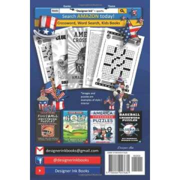 America Crossword Puzzles: PEOPLE, STATES, HISTORY, HOLLYWOOD. American Art Interior. Easy to Hard Words. ALL AGES Activity.